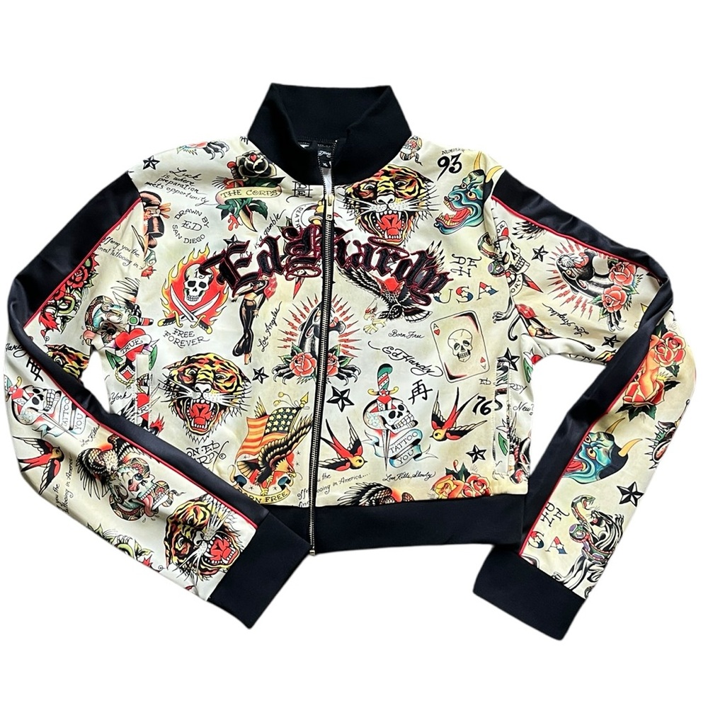 Ed Hardy Shrunken Flashboard Multi Women's Track Jacket
